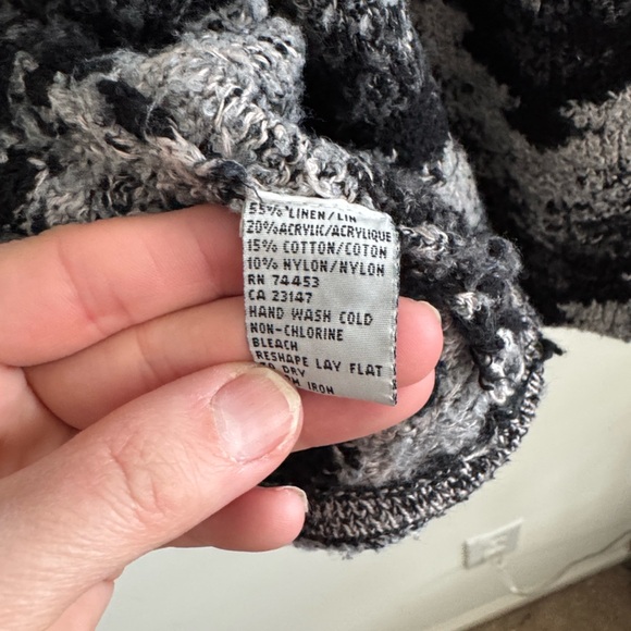 Vintage 90s Talbots linen cotton chevron chunky knit cardigan sweater sz medium - Picture 6 of 6